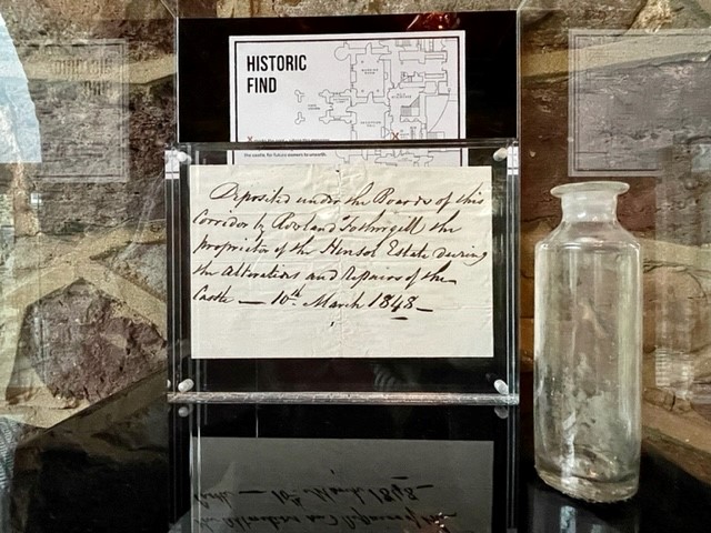 Message and Glass Bottle - Hensol Castle History.