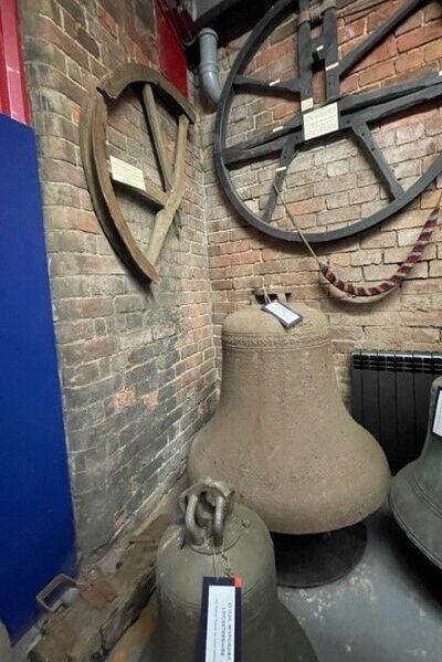 Taylor's Bell Foundry Tour. Rusty Bell made for Stafford Jail.