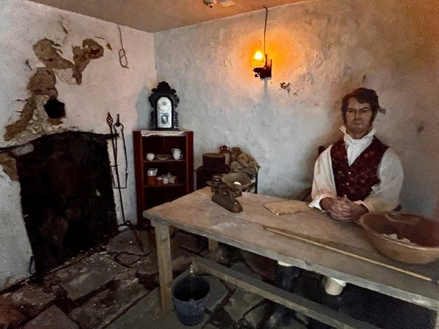 Room setting of William Billingsley making porcelain recipe.